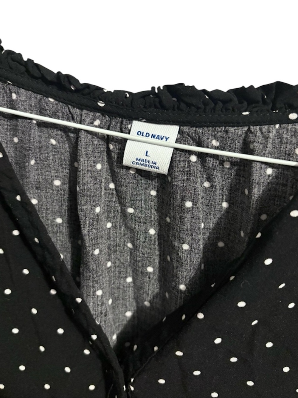 3 for $15 SALE! Old Navy Black Polka Dot Mini Dress - Picture 4 of 4